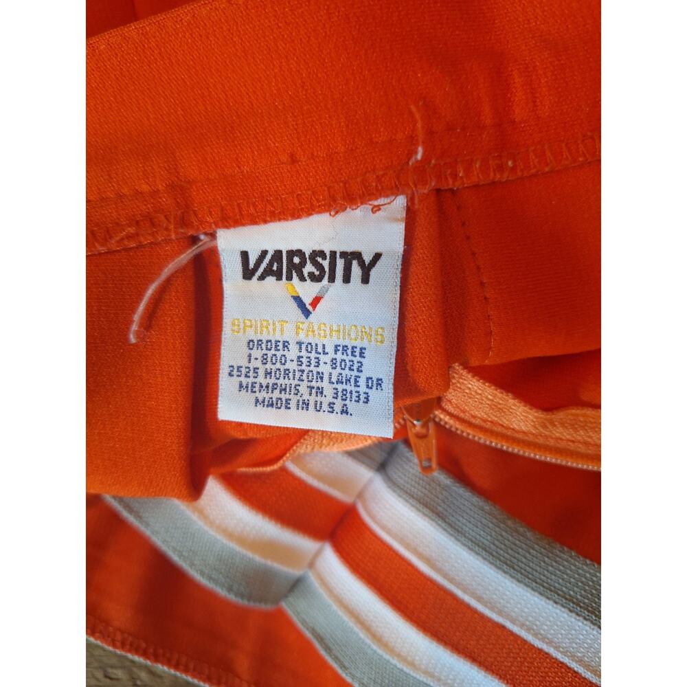 Varsity Brand Thick Orange And White And Gray Cheerleader Skirt - Picture 7 of 10